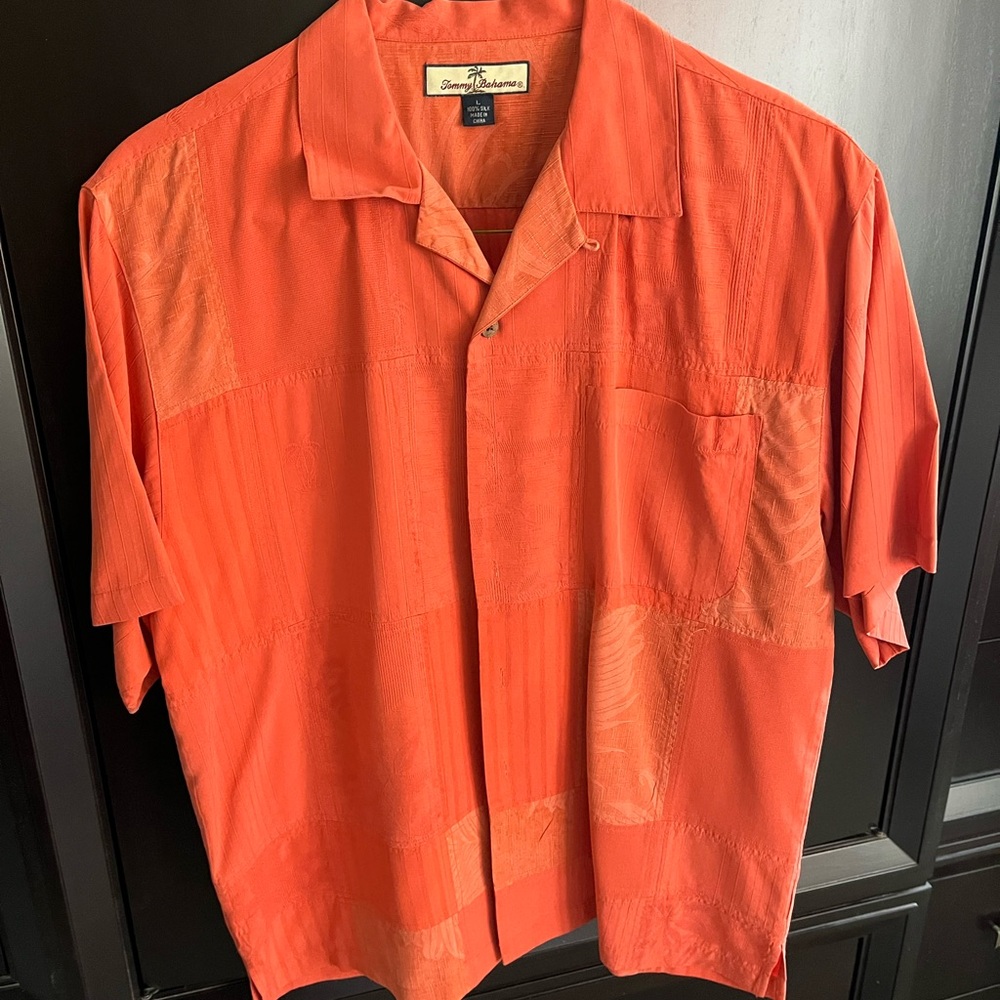 Tommy Bahama Men's Casual Orange Button-Down Shirt